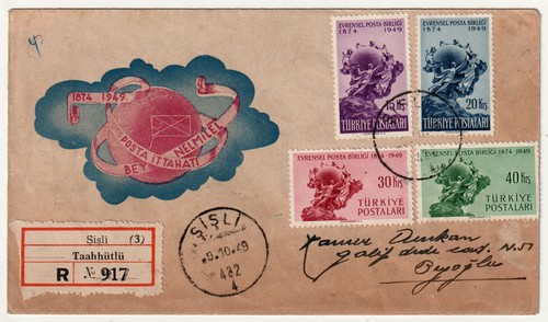 Turkey postal cover - turkey,, 1949