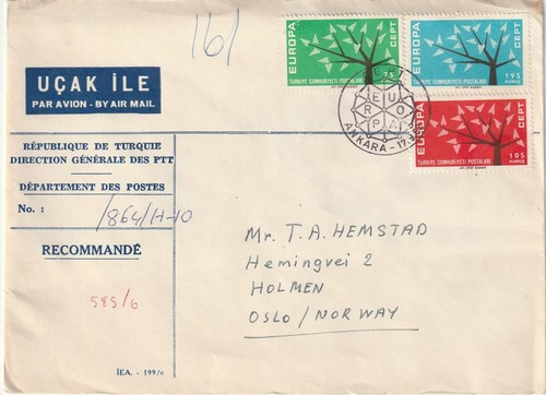 Turkey registered airmail - turkey:,